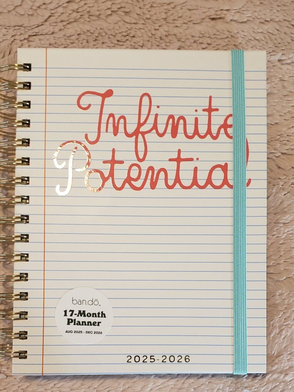 NWT- ban.do 17 Month Planner, Infinite Potential. Notes, Trackers, Stickers.